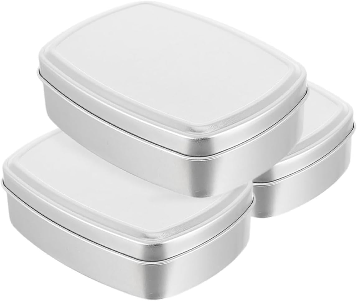 ULTECHNOVO 3pcs Aluminum Soap Box Travel Tins Soap Packaging Case Holder Portable Jar Containers for Camping Bathroom