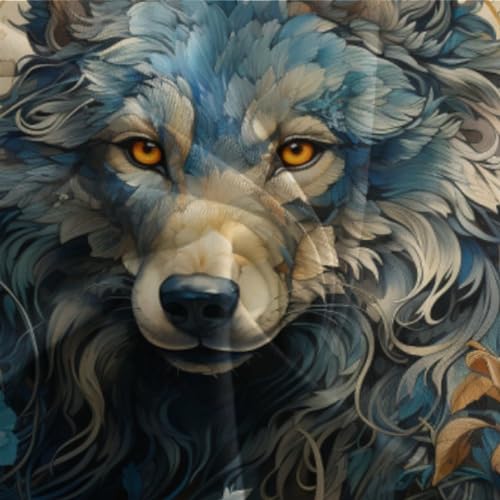 Housse de couette loup 220x240 parure de lit imprimé 3D microfibre