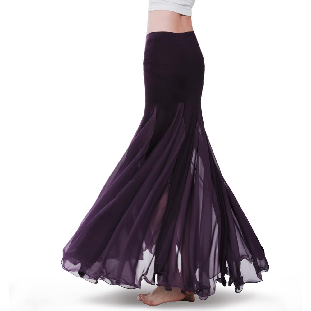 ROYAL SMEELA Jupe Longue Danse Orientale Femme Jupe Mousseline Danse Orientale Jupes Danse du Ventre Adulte Jupe de Danseuse du Ventre Costume Danse du Ventre Jupe Danseuse Orientale pour Femme