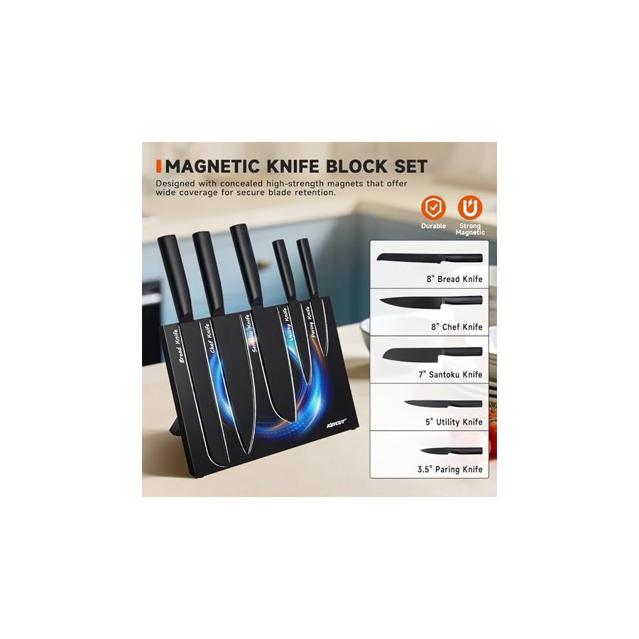 Kitchen-Knife-Set-6-Pieces-Knife-Set-with-Magnetic-Knife-Block-High-Grade-5CR-Stainless-Steel-Chef-Knives-Sets-with-Block-Professional-Chefs-Knife-Set Kitchen Knife Set, 6 Pieces Knife Set with Magnetic Knife Block, High-Grade 5CR Stainless Steel Chef Knives Sets with Block, Professional Chef's Knife Set