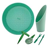 Round Garden Soil Sieve Sifter, Pan Sand Sifter Set Sifting Pan Soil Sand Sieve for Sieve Work of Sm