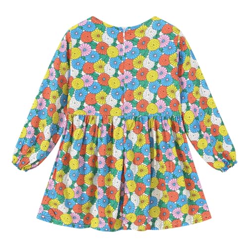 Girls Long Sleeve Dress Casual Holiday Smocked Waist Midi Dresses Toddler Swing A Line Twirl𝘆 Skater Dresses3