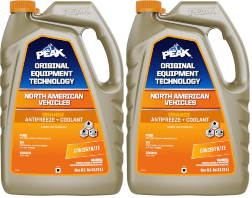 Image of PEAK OET Extended Life Orange Concentrate Antifreeze /Coolant for North American Vehicles, 1 Gal. (Pack of 2)