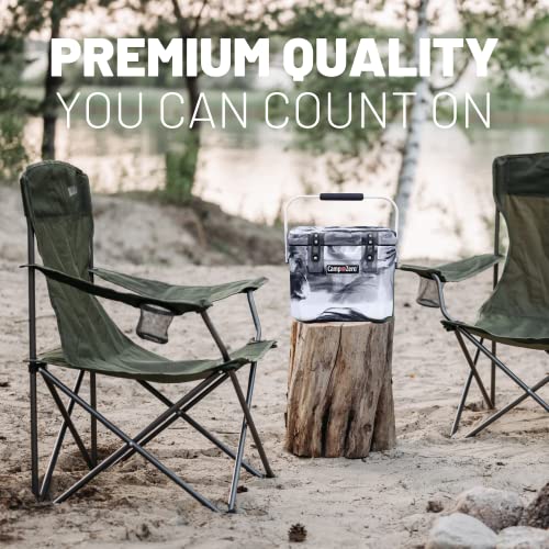 Camp-Zero 10 | 10.6 Qt. Cooler With 2 Molded-In Cup Holders & Folding Aluminum Handle | Thick Walled, Freezer Grade Cooler With Secure Locking System & Tie Down Channels (Black/White)… #TOP6