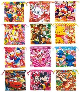 Amazon Co Jp キャラクターカラフル巾着袋 12柄セット販売 雑貨 小物入れ コップ袋 給食袋 幼稚園 保育園 学校 町内会 子供会 文房具 オフィス用品