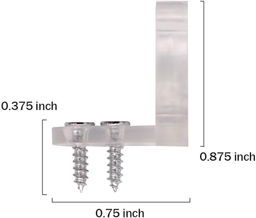 Miniatura 3 de AKOAK Soporte de clips de luz de cuerda LED, 50 clips de PVC con 100 tornillos para montaje en pared de luz LED y soporte de barra