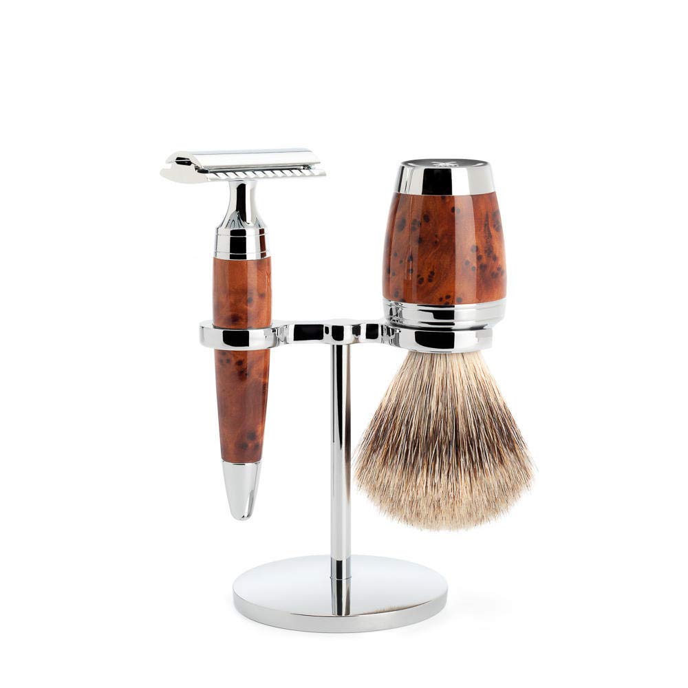 Set Afeitado Mühle Brocha Afeitar Fine Badger, Maquinilla Clásica & Soporte Serie Stylo
