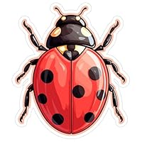 Ladybug Sticker 4 Inch Ladybird Coccinellidae Ladybug Lover - Waterproof Animal Vinyl Decal for Laptop Water Bottle Car Tumbler - Durable Aesthetic Long-Lasting Stickers for Adults ID44990