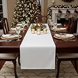B O S A L O N I Home® Runner Tavolo Natalizio Bianco 33×180 cm – Effetto Velluto Elegante – Design Italiano per Decorazioni e ricevimenti – Bianco