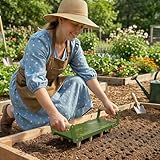 Seed Spacer Tool - Innovative Steel Gardening Template for Organized Planting & Bigger Yields – DIY Layout with Interchangeable Pegs, Ergonomic Wooden Handle