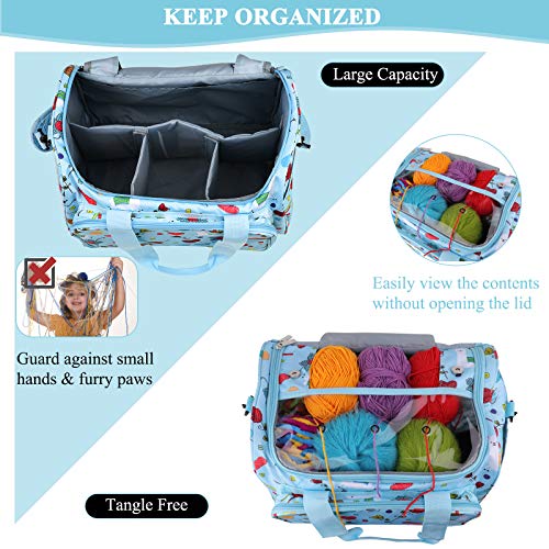 coopay knitting bag large crochet bag huge knitting bags and totes organizer yarn storage organizer for unfinished project knitting needles crochet hooks skeins yarn -ideal knitting amp crochet gift