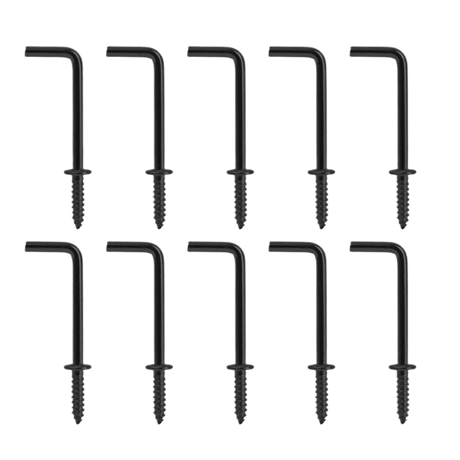 Crochet en L Mural Vis autotaraudeuse robuste, crochet métallique en forme de L, plafond à Angle droit for suspendre l'organisateur de la maison(Black,100PCS)