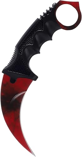 AHOBOLO Karambit - Cuchillo táctico de hoja fija, 1 cuchillo de caza al aire libre de acero inoxidable con funda y cable, adecuado para senderismo,