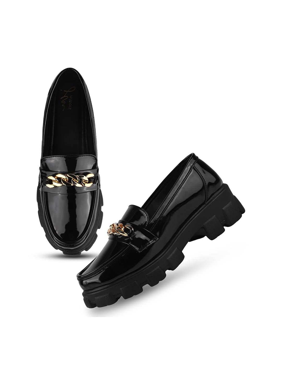 JM LOOKS Women Fashion Loafers Stylish Casual Platform Shoes Fancy Solid Comfortable Sole For Womens & Girls Black, Size_5 (B0CLV4LH3W) Amazon Price History, Amazon Price Tracker