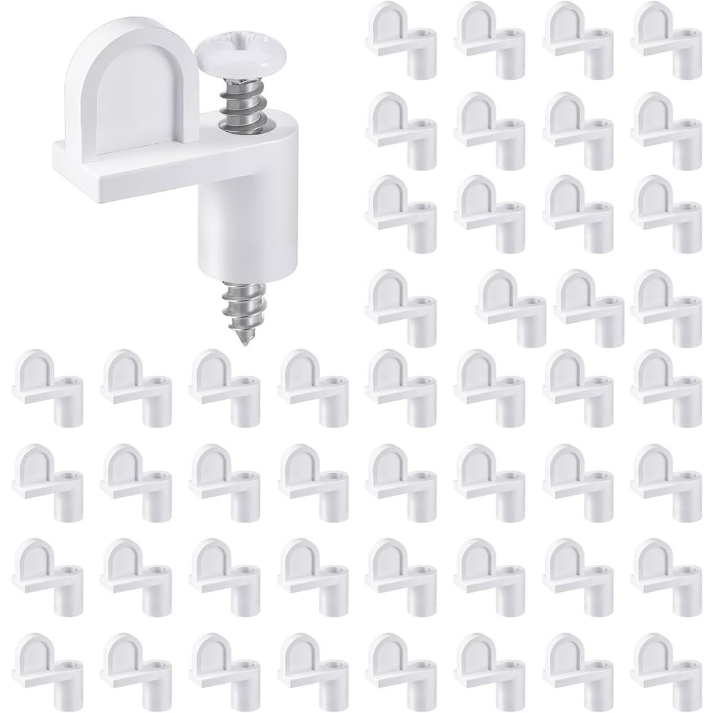 Aundhegrtt White 48 Pack 3/8 In Nylon Window Screen Clip With Screws Window Screen Clip For Fastens Storm Window,Screen Door Clips (White)