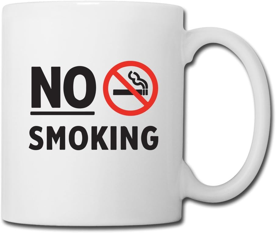 Long5ZG Stop Smoking Sign No Smoking Funny Ceramic Mug Coffee Cup One Size