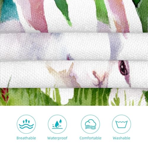 Tablier multicolore deux lapins dans l'herbe avec 4 broches incluses