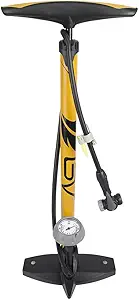 BV Bike Pump out of durable Steel - Bicycle pump 160 PSI high Pressure, Bike Tire Pump 17/24 inch Smart Valve Head, Schrader bike pump with gauge, Automatically Reversible Presta & Schrader, ball pump