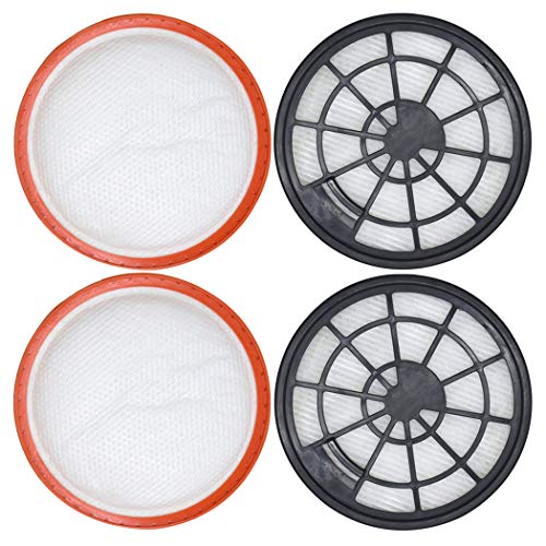 Chuancheng Juego de 4 filtros para Dirt Devil DD2650 1, DD2651 0, DD2651 1, DD2720 2620001, 2620002, 2 filtros de protección de motor+2 filtros de aire de escape