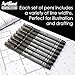 Artline 230 Drawing System Pens, Technical Drawing Pens For Drafting, Illustrating, and More, 0.1mm, 0.2mm, 0.3mm, 0.4mm, 0.5mm, and 0.8mm Fine Tips - Black, 6-Pack
