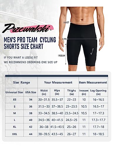 Przewalski Shorts masculinos de ciclismo Pro Team 4D acolchoados para ciclismo para ciclismo de estr