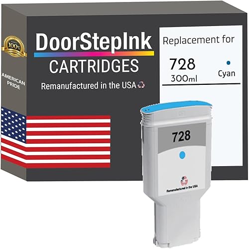 DoorStepInk Recambios de cartucho de tinta remanufacturados en los Estados Unidos para HP 728 10.1 fl oz cian F9K17A para impresora DesignJet T730