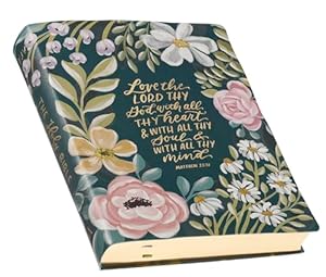 Book cover KJV Note-taking Bible, Large Print Special Edition, Journal Space, Reading Plan, Maps, Concordance, King James Version Holy Bible, Ally Dark Teal Floral, 10.8 pt. (KJV Note-taking Loveall Edition)