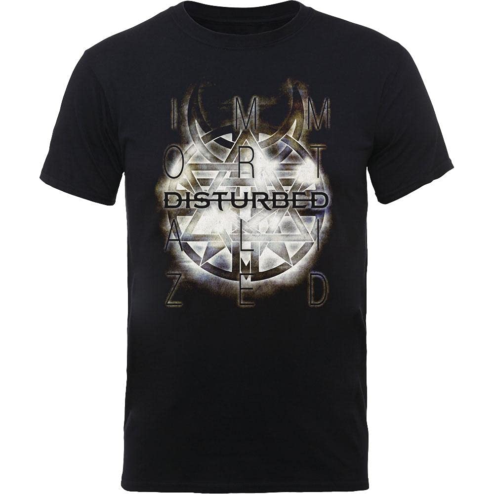Rockoff Trade Men's Disturbed Symbol T - Shirt, Black (Black Black), X-Large