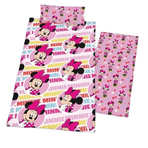 Juego sábanas Disney Minnie Mouse Verano 90-105 Cm (3 Piezas: Encimera, Bajera y Encimera) para Nniña Llamativo Colores Vivos (Microfibra, 90 cm)