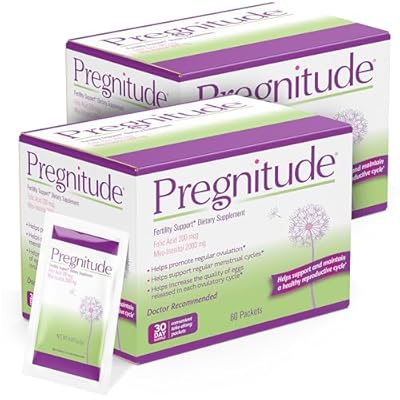 Pregnitude Reproductive Fertility Support - Helps Promote Regular Ovulation - Menstrual Cycles, and Increase Quality of Eggs - 60 Day Supply 120 Packets