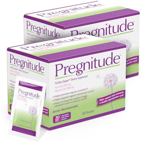 Pregnitude Reproductive Wellness Dietary Supplement with Folic Acid and Myo-Inositol Unflavored Powder Packets 60 Day Supply 120 Packets