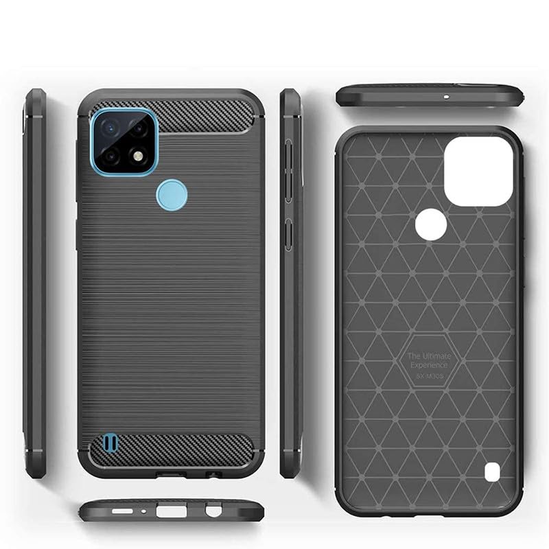 Image of Hybrid Carbon Fiber Back Case for Realme C21 (Black)