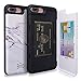 TORU CX PRO iPhone 8 Plus Wallet Case Pattern with Hidden ID Slot Credit Card Holder Hard Cover & Mirror for iPhone 8 Plus / iPhone 7 Plus - Marble Stone