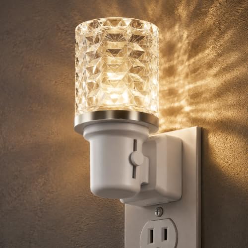 Image of JandCase LED Night Light, Dimmable Night Lights Plug into Wall,Dusk to Dawn | Modern Nightlight, Auto On Off Light Sensor, 3000K Soft White Night Light 0-100LM Brightness, Bathroom Hallway Bedroom Decor