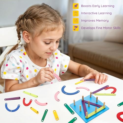 Image of SPARTAN KIDS Wooden Alphabet Puzzle - ABC Puzzles for 3-5 Year Olds - Montessori Educational Toys - 28 Pieces - 14.5x14.5 CM