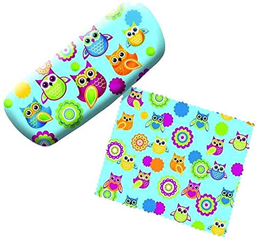 SPO Hoot Owl Eyeglass Reading Glasses Hard Case w/Matching Lens Cloth