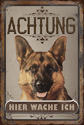 Warnschild 'Achtung Schäferhund-Mix' – Hundewarnschild Aus Aluverbund, 30x20 Cm, Wetterfest