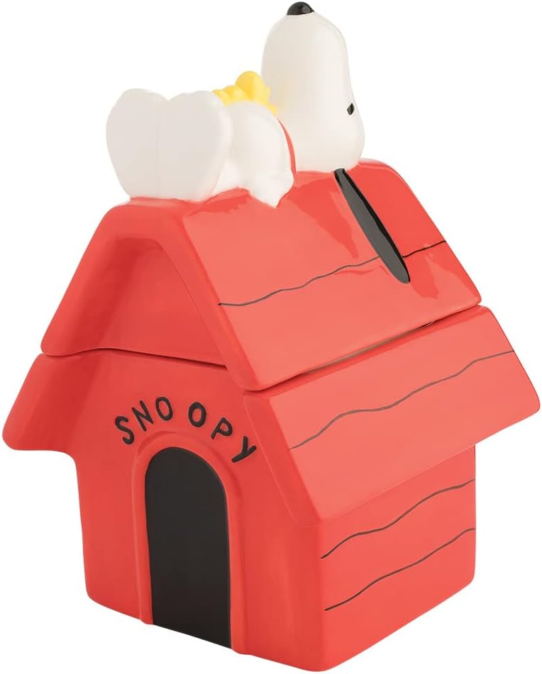 Peanuts Snoopy Doghouse Sculpted Ceramic Cookie Jar