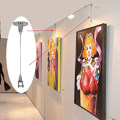 Image of 4 Disc for LED Panel Light Billboards DIY Mounting Clamp Ceiling Mount Gallery Large Picture Wire Disc Fittings Hanging System Hanger Stainless Steel Wire is Suitable for Hanging Art Projects