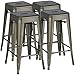 Yaheetech 30 inches Metal Bar Stools High Backless Bar Height stools Stackable Chairs,Set of 4,Metal
