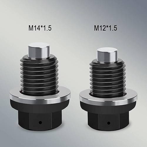 Miniatura 2 de Tapón magnético de drenaje de aceite M12 x 1.5, junta de tapón de aceite, tapón de drenaje de aceite de aluminio, perno de tuerca de drenaje de