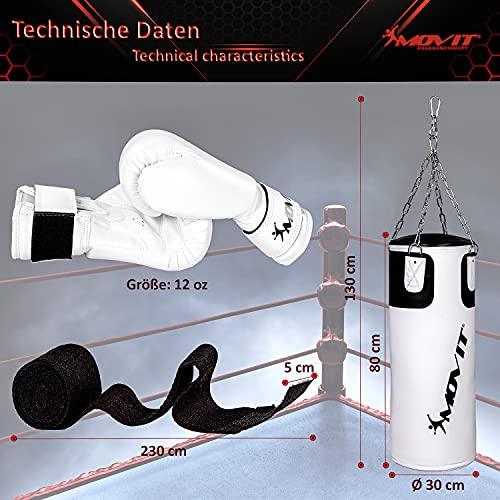 Boxsack MOVIT Set 25 kg gefüllt für Boxtraining