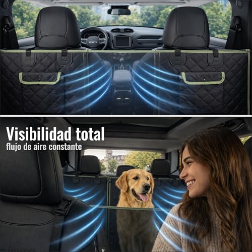 Miniatura 4 de Nafra Home Funda Protectora Para Coche Para Perros, Impermeable, Antideslizante Y Lavable, Con Malla De Ventilación, 6 Modos De Uso Y Accesorios Incluidos