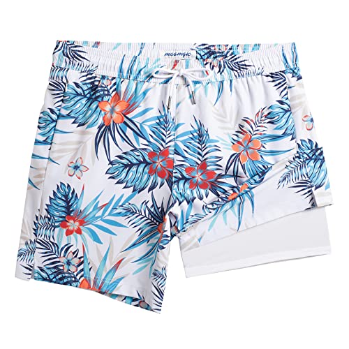 Image of maamgic 2 in 1 Mens Swim Trunks 7 Inch Swim Shorts Swim Suits Board Shorts