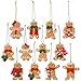 Sea Team Assorted Clay Figurine Ornaments Traditional Gingerbread Man Doll Gingerman Hanging Charms Christmas Tree Ornament Holiday Decorations, 2.76 inches, Set of 12
