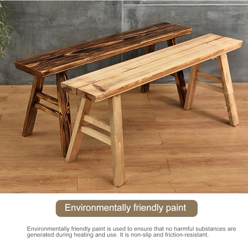 Banco de madera maciza marrón resistente con dimensiones de 98 cm 4