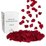 Mia Milano Rosenblätter Rot getrocknet I 150 g Echte Rosenblüten ideal als Hochzeit Dekoration - Konservierte Blütenblätter (3 Jahre haltbar) Romantisches Geschenk für Frauen mit Rosenduft