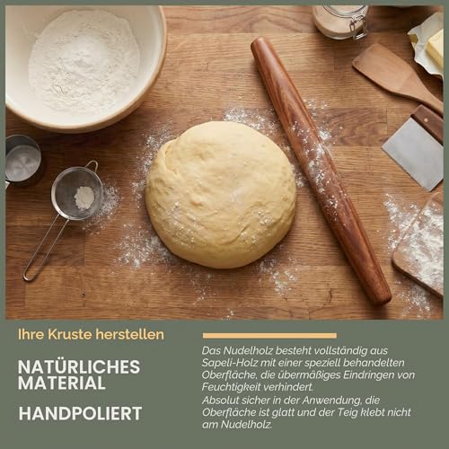 Foto von Muso Wood Französisches Teigroller zum Backen, Sapele Holz Nudelholz