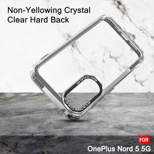 Image of TheGiftKart Hybrid Shockproof Back Cover Case for OnePlus Nord 5 5G | Stylish Camera Border | Electroplated Buttons | Crystal Clear Hard Back Cover Case (TPU & PC, Smoked Bumper)