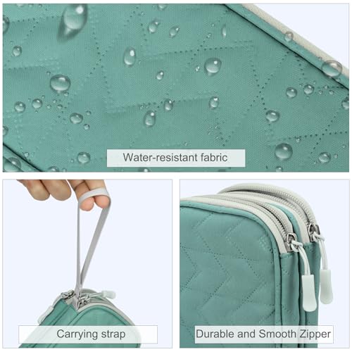 FYY Electronic Organizer, Travel Cable Organizer Bag Pouch Electronic Accessories Carry Case Portable Waterproof Double Layers All-in-One Storage Bag for Cable, Cord, Charger, Phone,-Pattern Green by FYY - Image 4